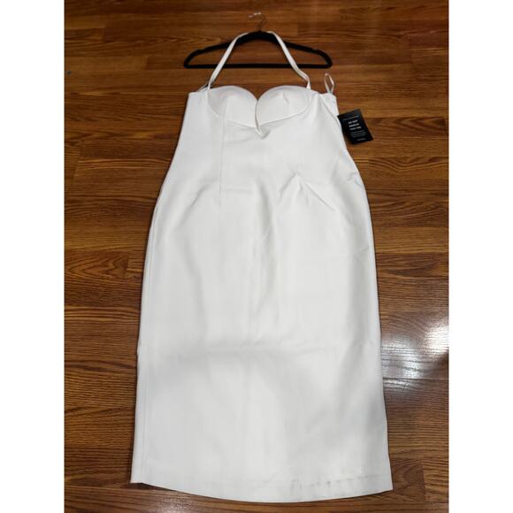 Retrofête White Halter bodycon Midi wedding  Party Cheryl Dress size  XL NWT - Picture 11 of 11